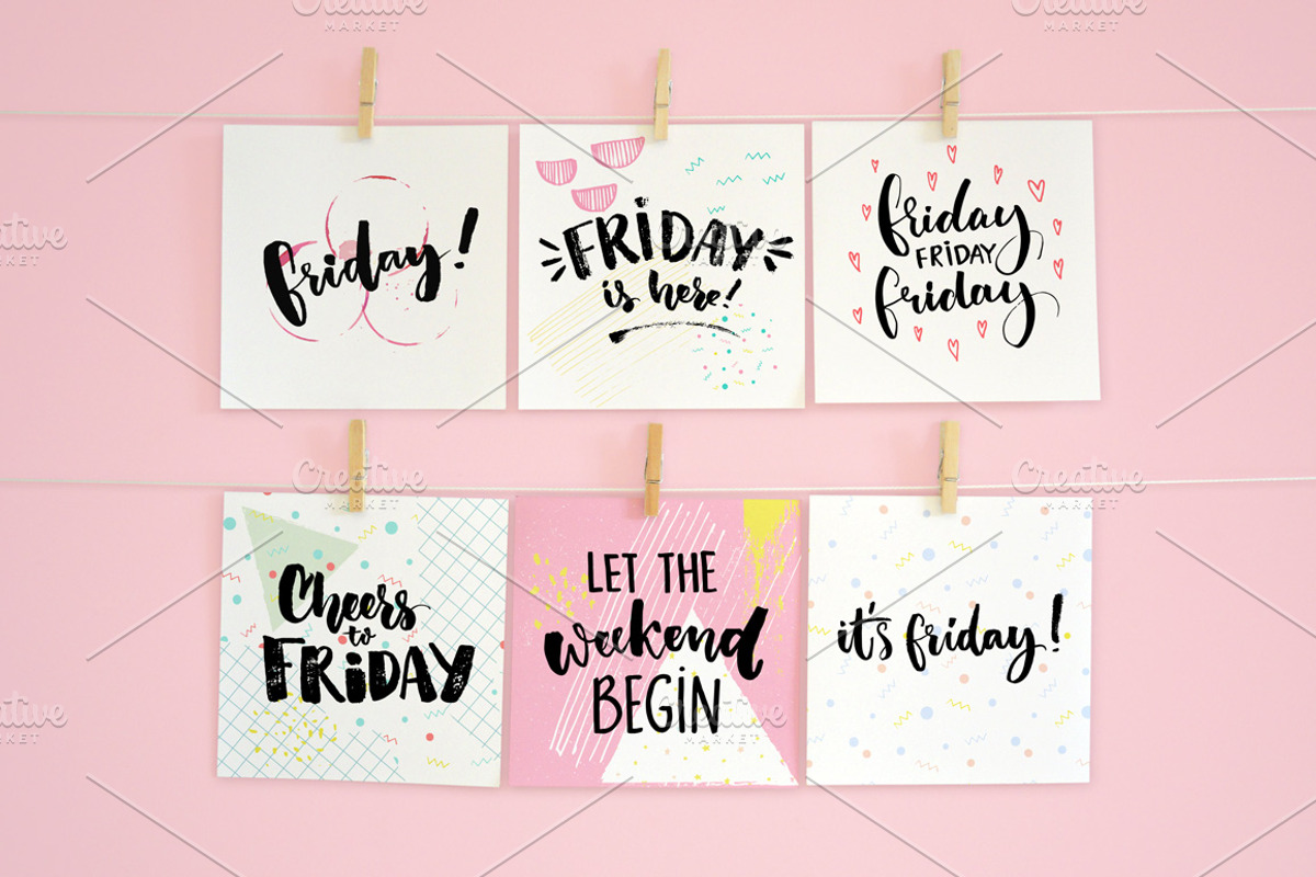 Friday - hand lettering sayings, a Food Illustration by Anna's Creative Store (Photo 2 of 5)