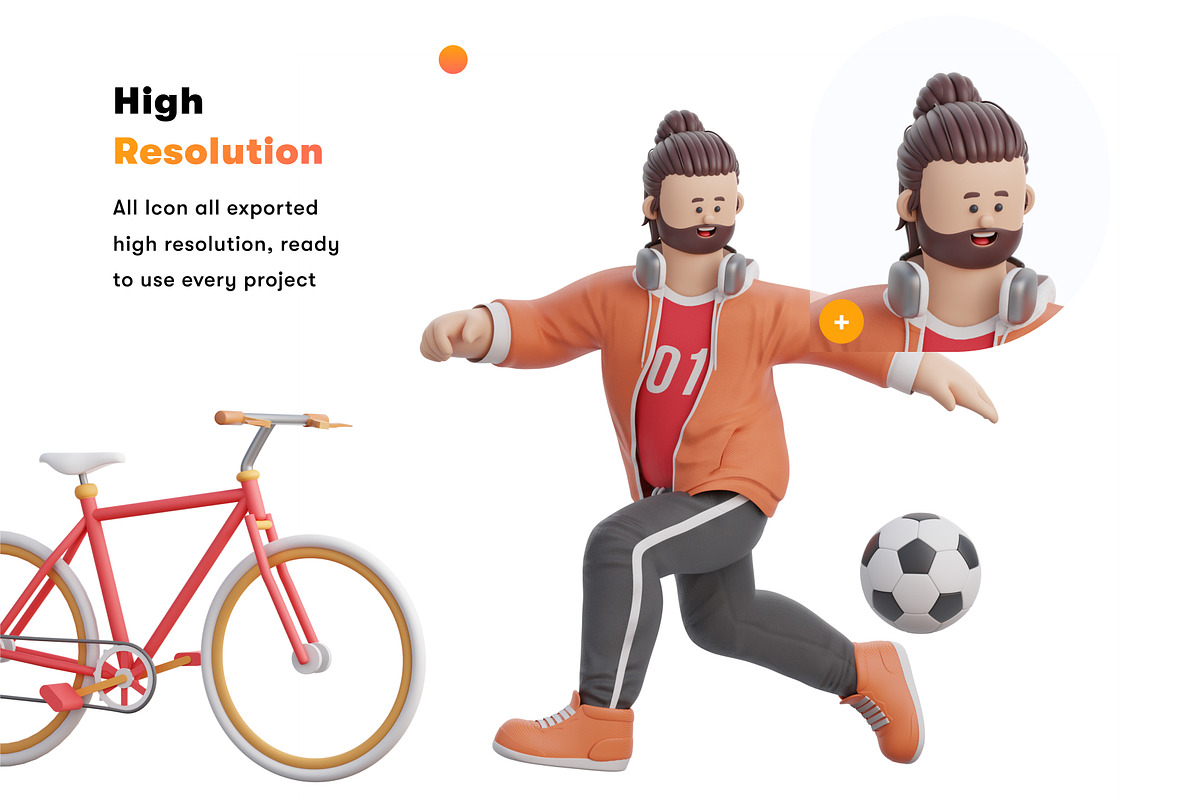 3D Character Sports Pack, a Characters & Person 3D Model by orenjidesign (Photo 3 of 7)