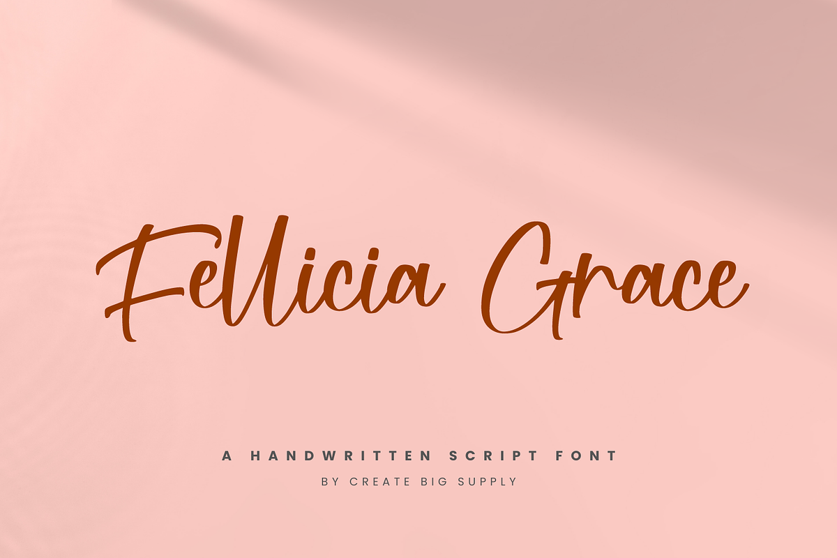 Fellicia Grace, a Handwritten Font by CreateBigSupply (Photo 1 of 9)