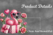 Valentine Cute Flamingo Clipart, a Seasonal Illustration by Craft Nest (Thumbnail 3 of 5)