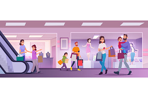 Kids shopping. Little children, a Person Illustration by Onyx