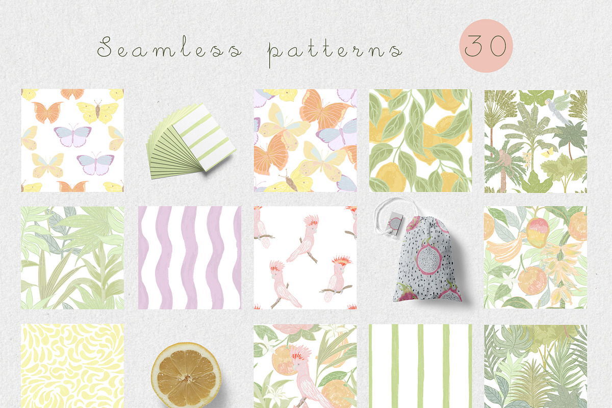 Solana Tropical Whimsy Design Bundle, a Pattern Graphic by mila_leev (Photo 4 of 23)