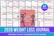 2026 Weight Loss Journal Canva Kdp, a Stationery Template by Mustafiz (Thumbnail 1 of 8)