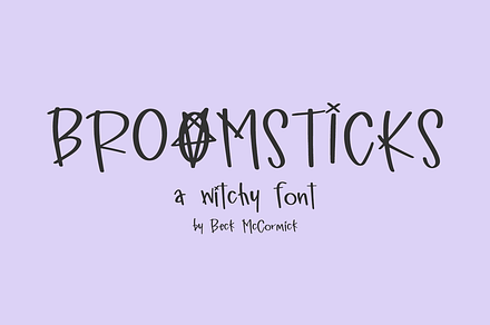 Broomsticks Witchy Font, a Handwritten Font by Beck McCormick