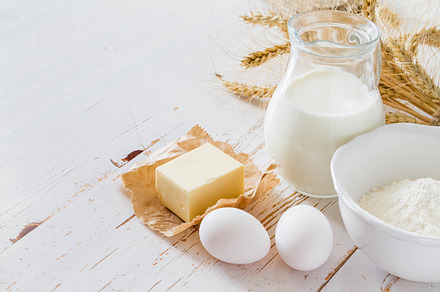 Ingredients for baking  milk butter eggs flour wheat stock photo containing, a Food & Drink Photo by NaumenkoOS