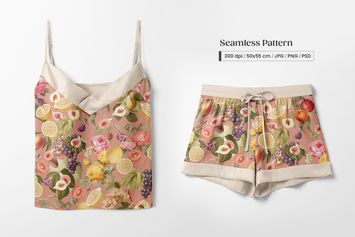 Summer Vintage Fruit Pattern, a Pattern Graphic by Yello_illustration (Photo 15 of 16)