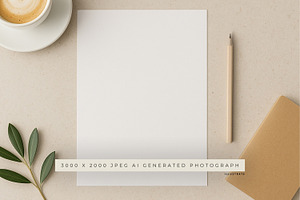 Stationery Flatlay with Coffee and P, a Mockup by illuztrate