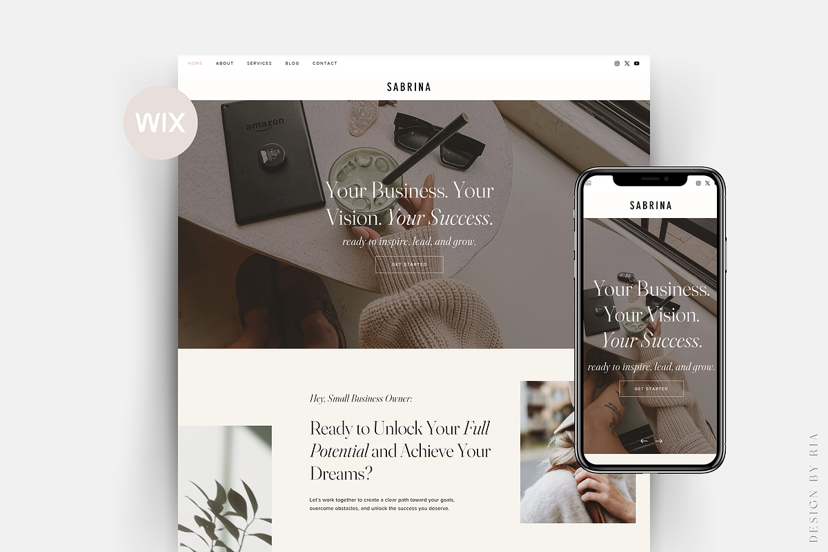Sabrina Wix Website Template, a Wix Template by Design By Ria (Photo 1 of 6)