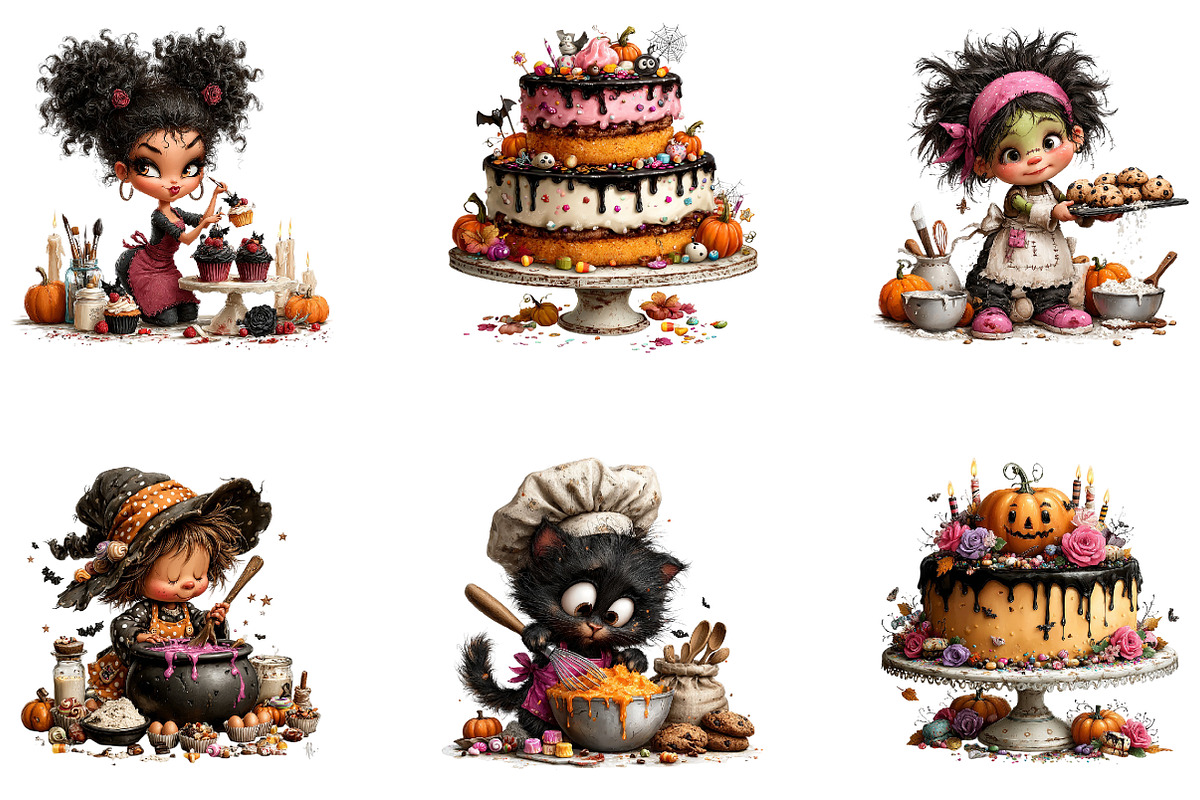 Halloween Baking Clipart Bundle, a Seasonal Illustration by CreationArt (Photo 3 of 7)