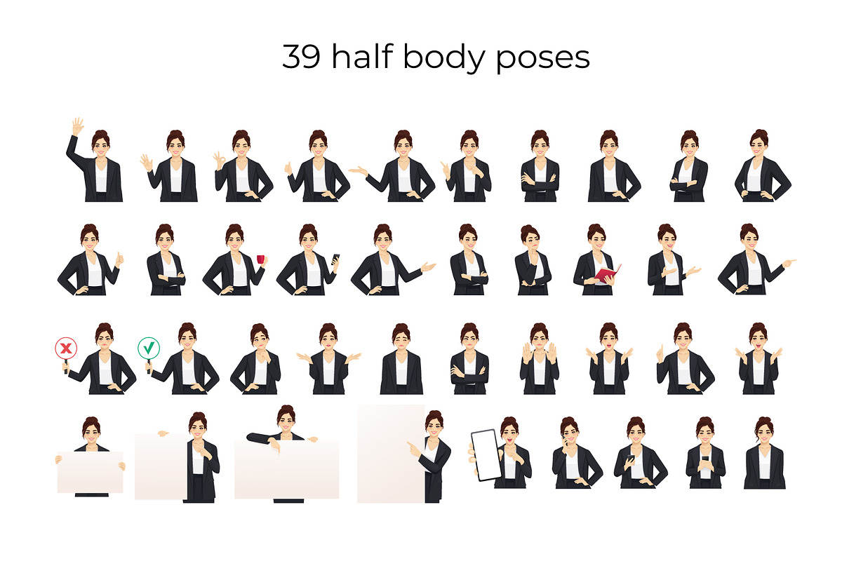 Business Woman Character Pack, a Finance Illustration by Volha Hlinskaya (Photo 3 of 9)