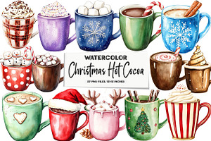 Christmas Hot Cocoa & Coffee Mugs, an Illustration by DreamArtGraphic