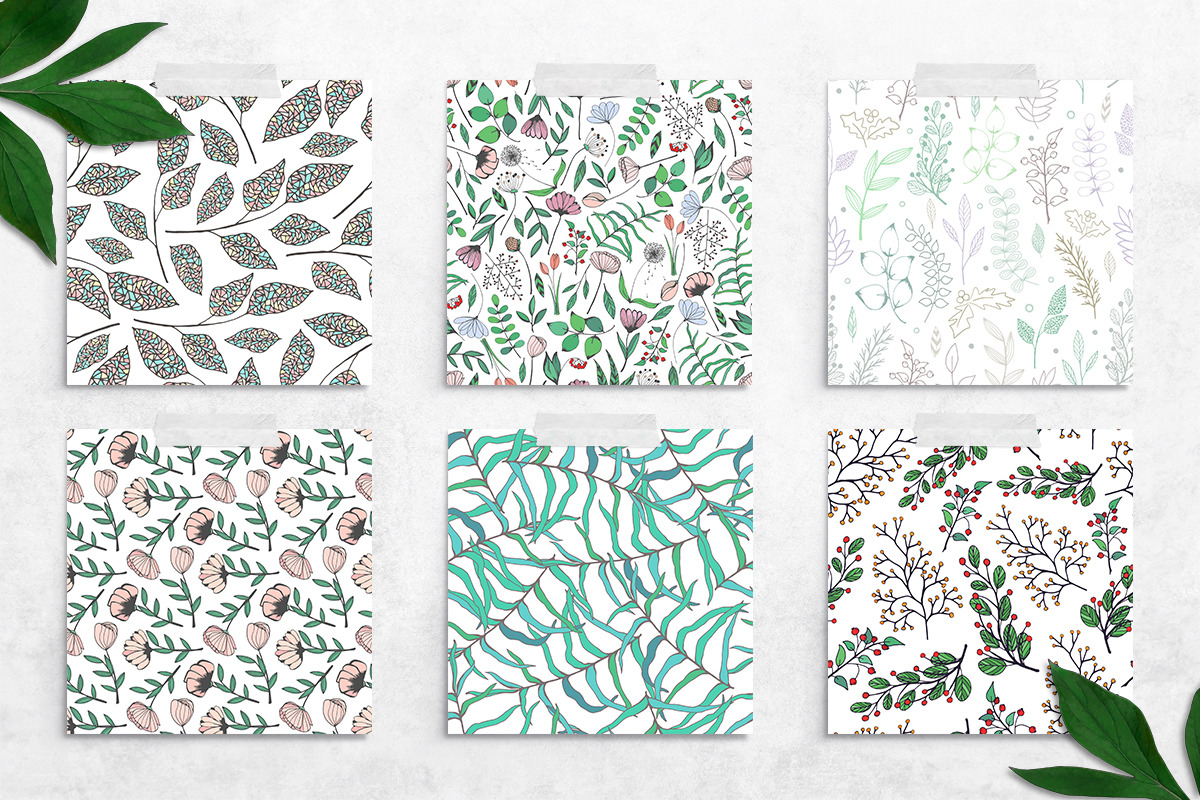Floral Elements. Seamless Patterns., an Illustration by Diana Kovach (Photo 5 of 10)