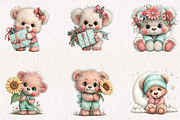 Cutie Bear Clipart Bundle, a Seasonal Illustration by CreationArt (Thumbnail 4 of 7)
