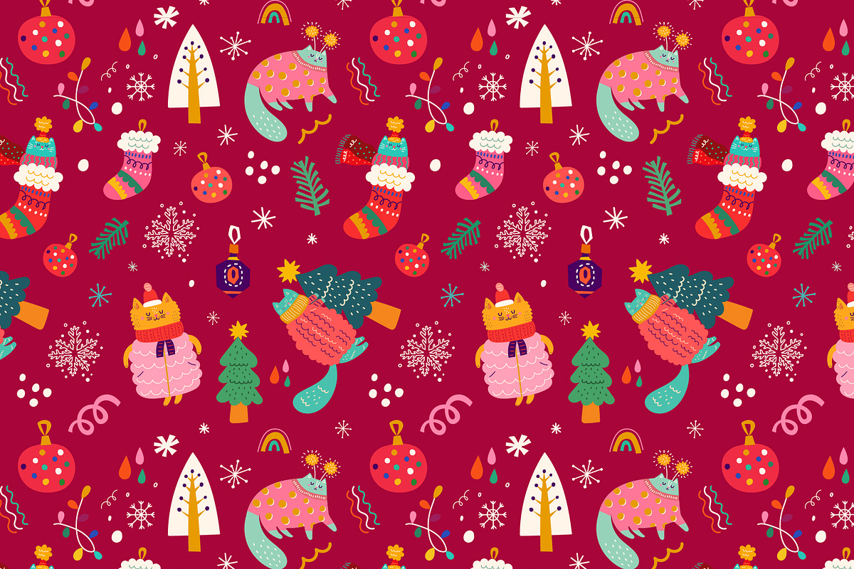 Christmas Cats, a Seasonal Illustration by MoleskoStudio (Photo 26 of 26)