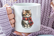 Watercolor Autumn Kitten Clipart, an Illustration by CraftArtStudio (Thumbnail 5 of 6)