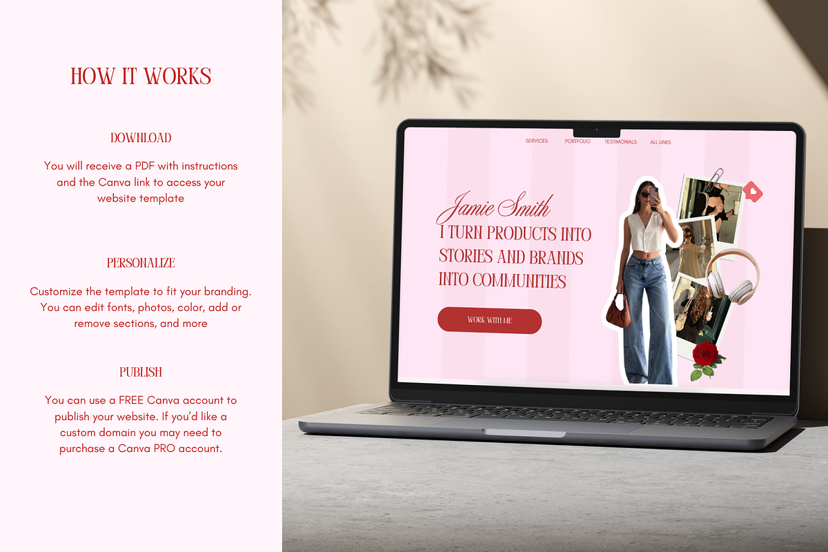 UGC Portfolio Canva Website Template, a Landing Page Template by GlamWebDesigns (Photo 8 of 8)