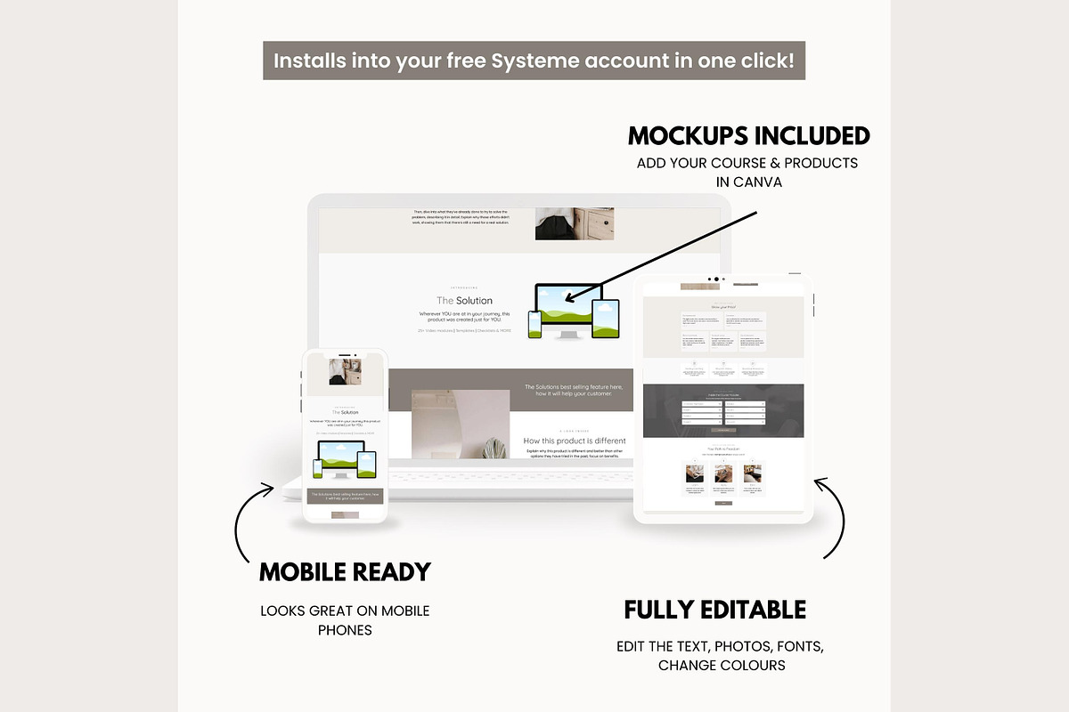 Systeme.io Neutral Sands Blog, a Landing Page Template by Hayley's Digital Hub (Photo 3 of 10)