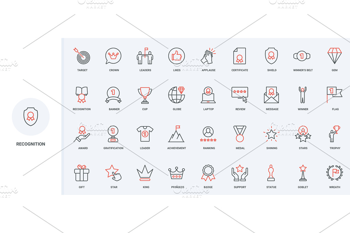 Recognition winner victory icons, an Object Illustration by Lemberg Vector