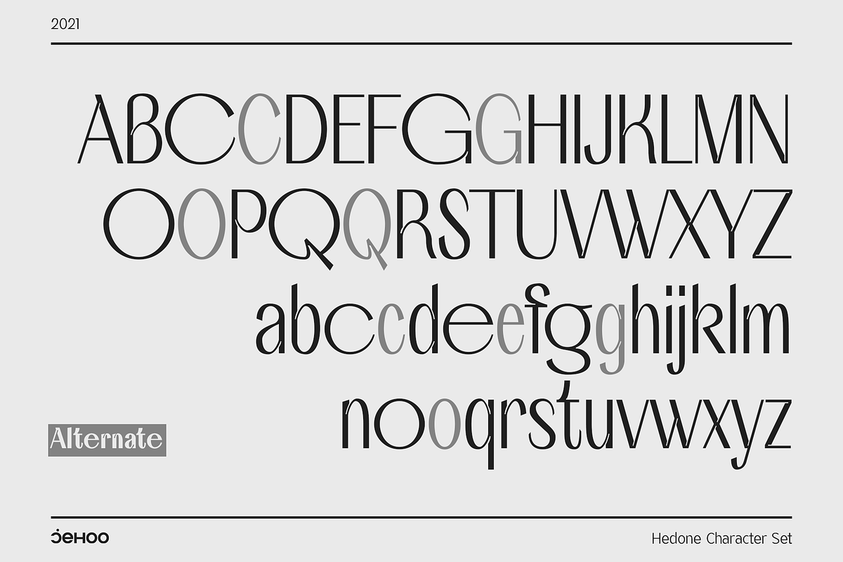 Hedone luxurious sans Typeface, a Font by Jehoo Creative (Photo 7 of 10)