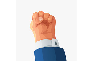 fat cute raised fist power on white, an Object Illustration by IfH