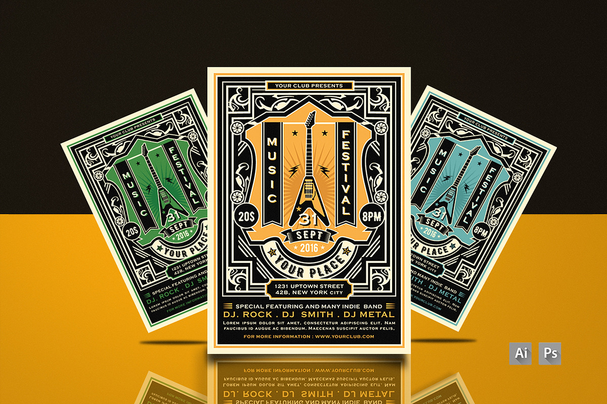 Music Festival Flyer, a Flyer Template by Totem Design Studio (Photo 1 of 5)