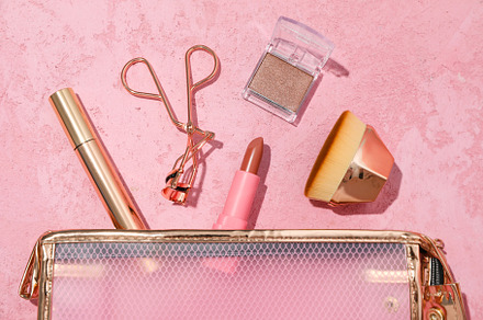 Bath accessories, toilet bag for different self care items, a Beauty & Fashion Photo by AtlasStudio
