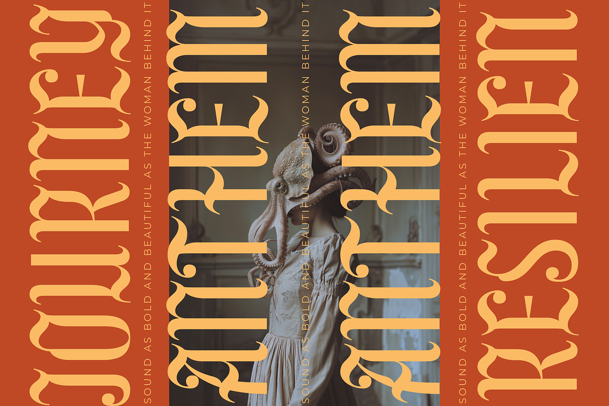 Wadepak Modern Groovy Serif, a Blackletter Font by timelesstype.co (Photo 4 of 15)