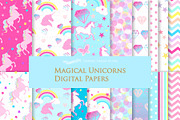 Magical Unicorns, Einhorn, Pink, an Illustration by Mia's Graphic Design (Thumbnail 7 of 9)