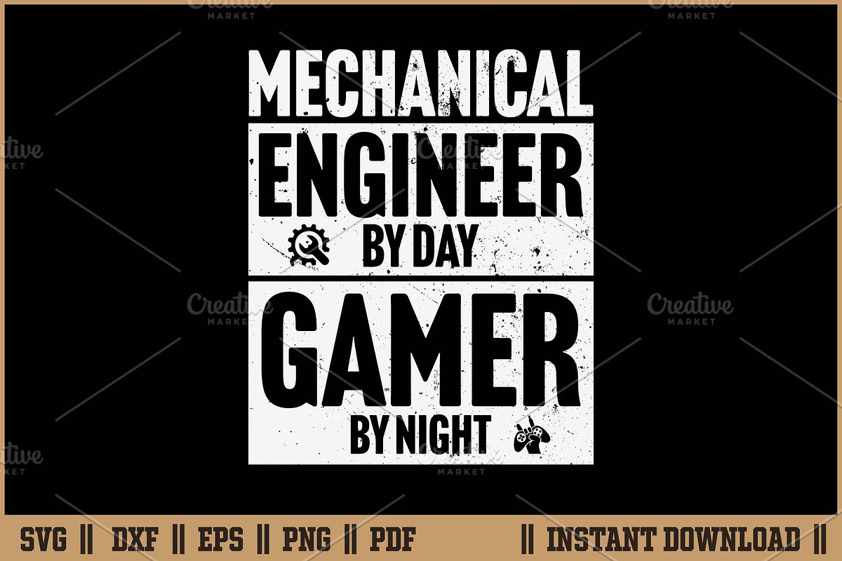 Mechanical Engineer By Day Gamer SVG, a Work Illustration by Handy Arts Studio (Photo 1 of 3)