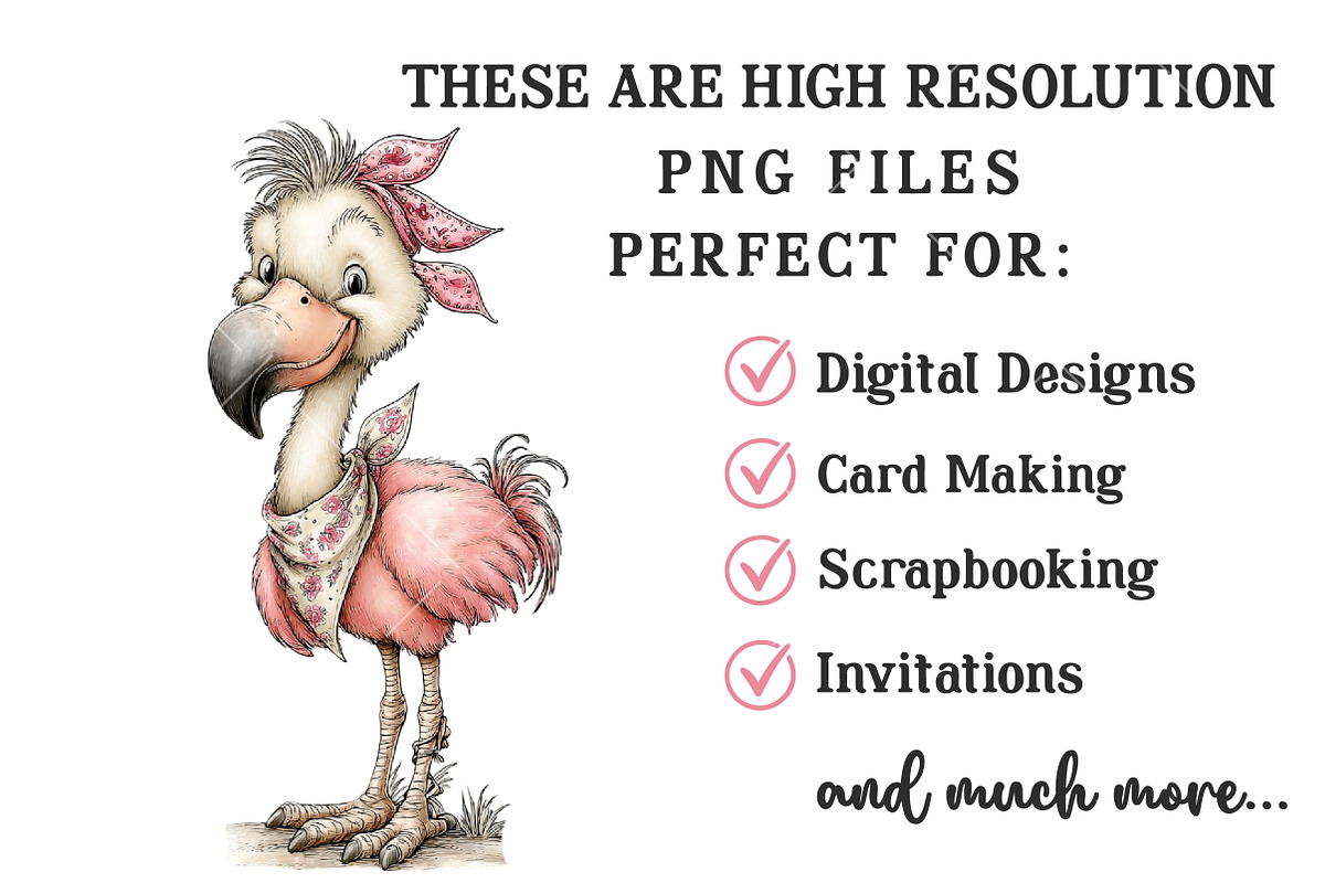Whimsical Summer Flamingo Clipart, an Illustration by OK Design (Photo 6 of 6)