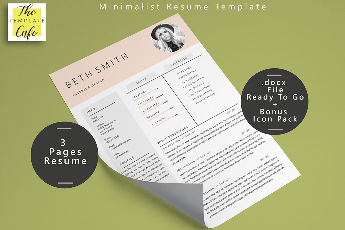 Minimalist MS Word Resume Template, a Resume Template by Rustype (Photo 1 of 5)