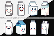 Milk Carton Clipart, a Graphic by Artnoy (Thumbnail 2 of 5)