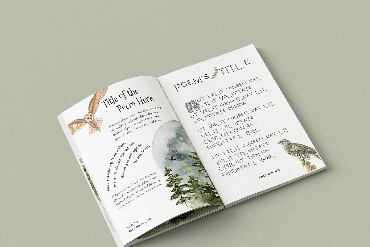 Illustrated Poetry Book Template preview 6