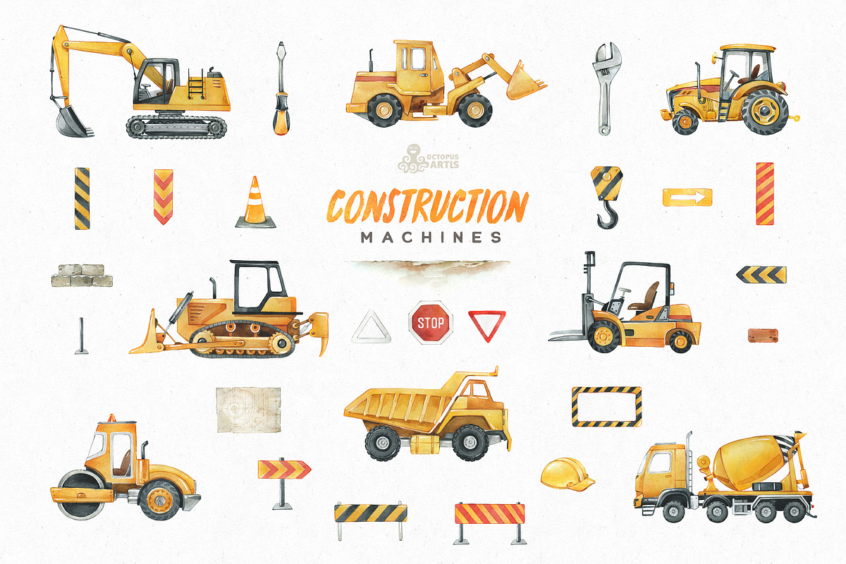 Construction Machines, a Transportation Illustration by OctopusArtis (Photo 2 of 7)