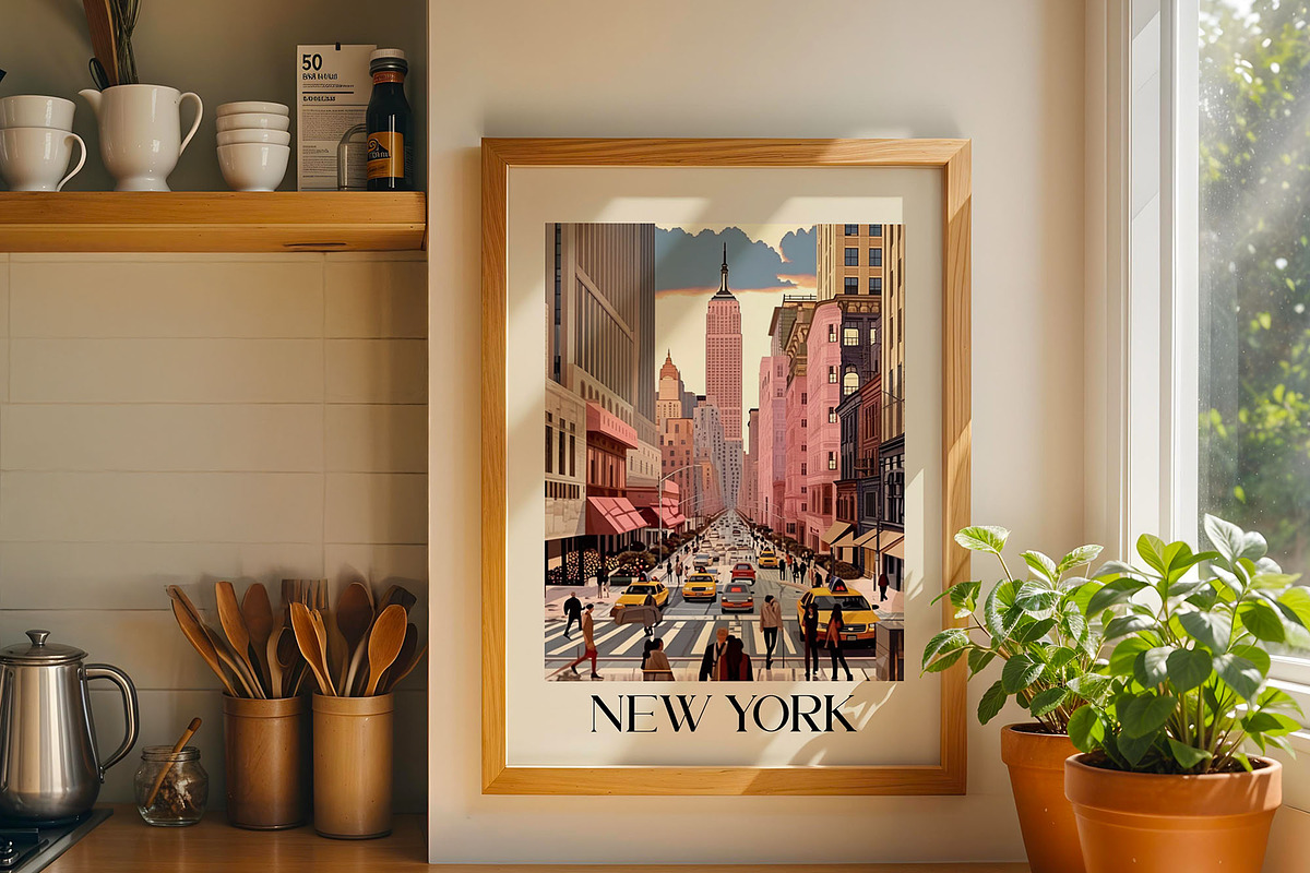 Vintage Travel Poster New York, a Decorative Illustration by elfy creative (Photo 1 of 4)