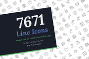7671 Line Icons, an Outline Icon by Vectors Market (Thumbnail 1 of 24)