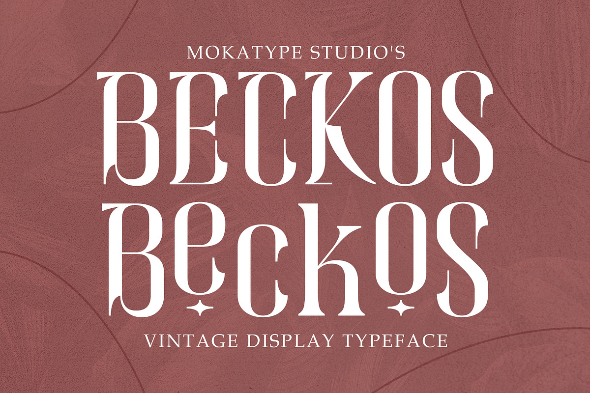 Beckos - Unique Serif Display, a Serif Font by Mokatype Studio (Photo 1 of 10)