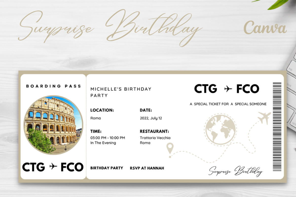 Editable Boarding Pass Template, a Card Template by YasdeyDesigns (Photo 7 of 8)
