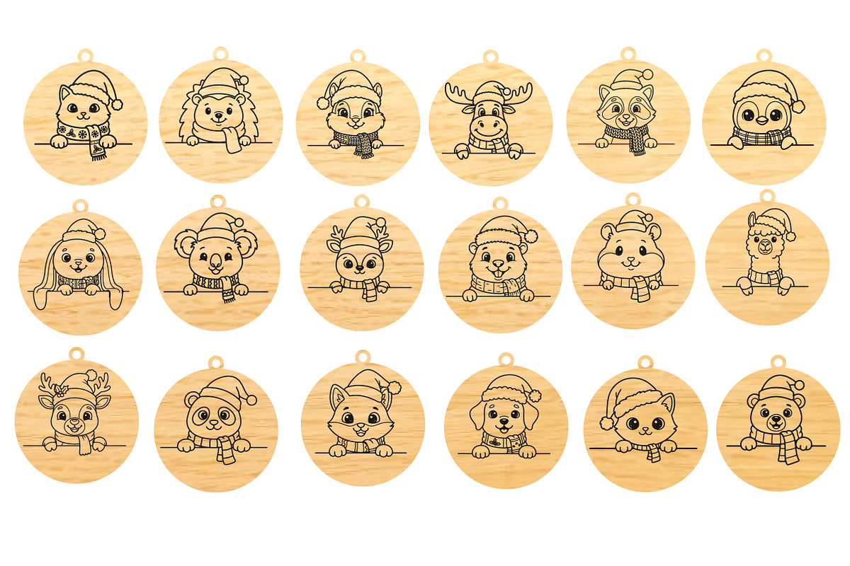 Christmas Animal Ornaments Laser Cut, an Object Graphic by DreamCafeArt (Photo 6 of 8)