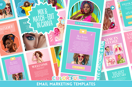 Colorful Newsletter Templates, an Email Template by SunshineStudioBoutique