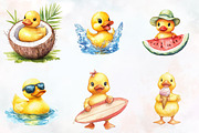 Cute Summer Rubber Duck Clipart, an Illustration by RobertsArt (Thumbnail 6 of 7)