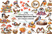 Autumn Sparrows Bird Clipart Bundle, an Illustration by Craft Nest (Thumbnail 1 of 6)