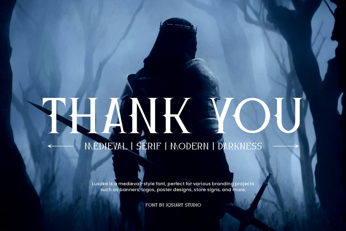 Luxoke - Medieval Serif Font, a Serif Font by Iqsiart Studio (Photo 7 of 7)