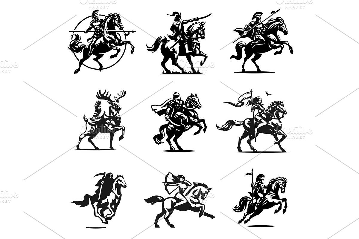 Medieval warrior on horseback, an Object Illustration by Masterlevsha