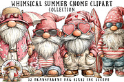 Whimsical Summer Gnome Clipart, an Illustration by OK Design (Thumbnail 1 of 6)