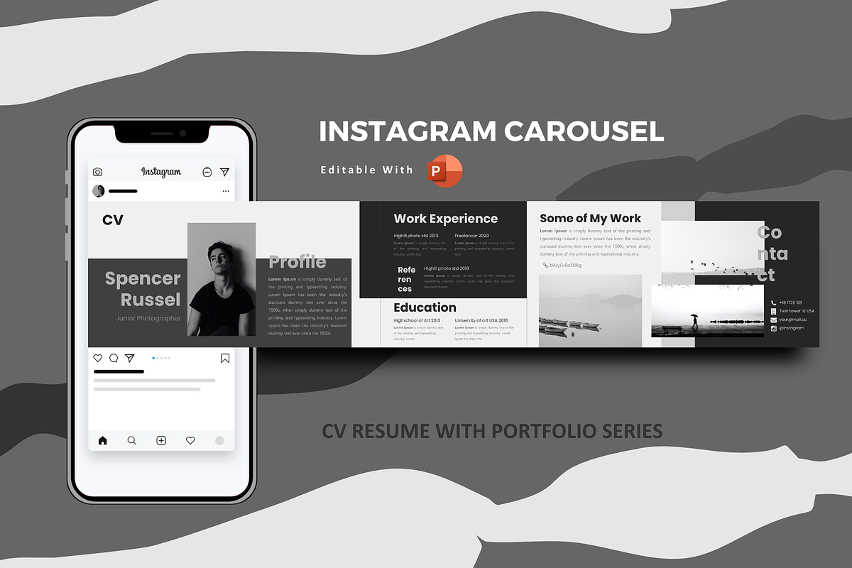 Online cv resume instagram carousel, a Social Media Template by rivatxfz (Photo 1 of 4)