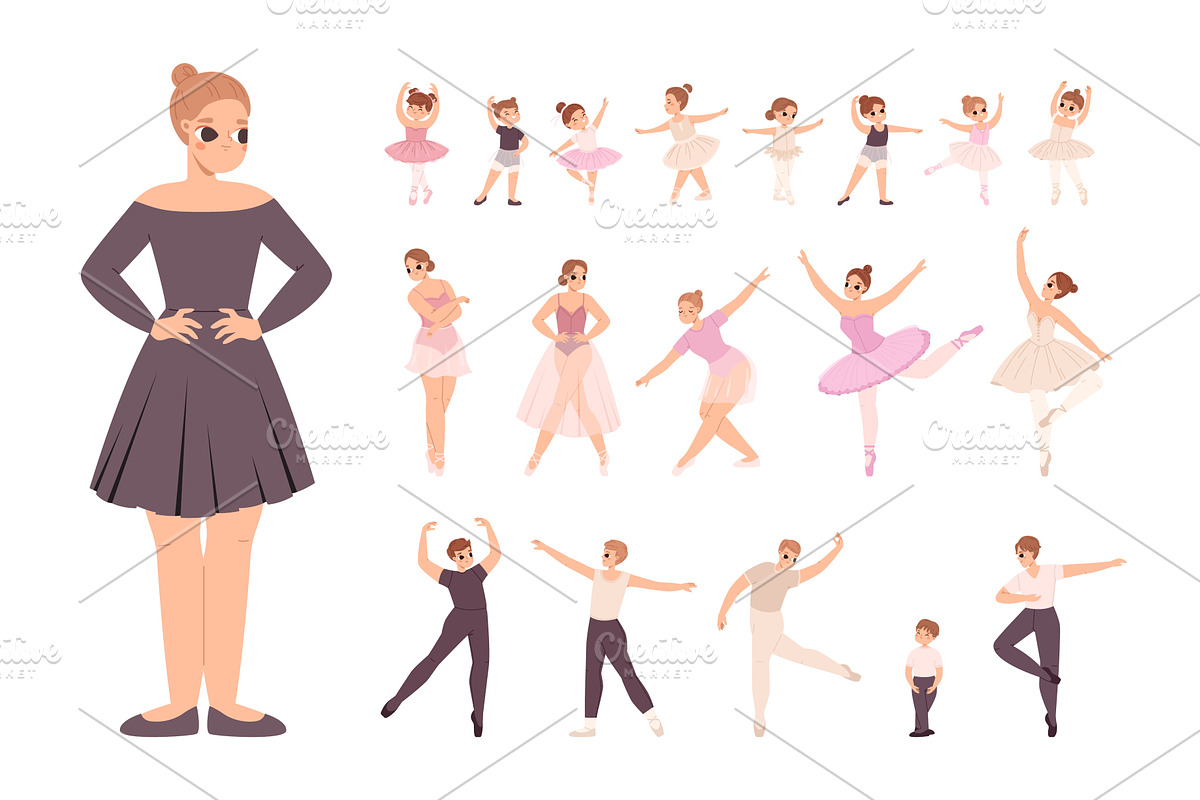 Cute cartoon ballet dancers, a Sport Illustration by Valerie Bodnar