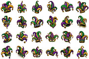 Watercolor Mardi Gras Jester Hat Cli, an Illustration by Sublimation Artist (Thumbnail 2 of 6)