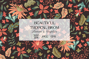 Tropical Floral Seamless Pattern, a Pattern Graphic by StudioGlouna