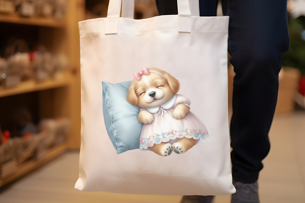 Watercolor Sleepy Puppies Collection, a Seasonal Illustration by Rose Art (Photo 6 of 6)